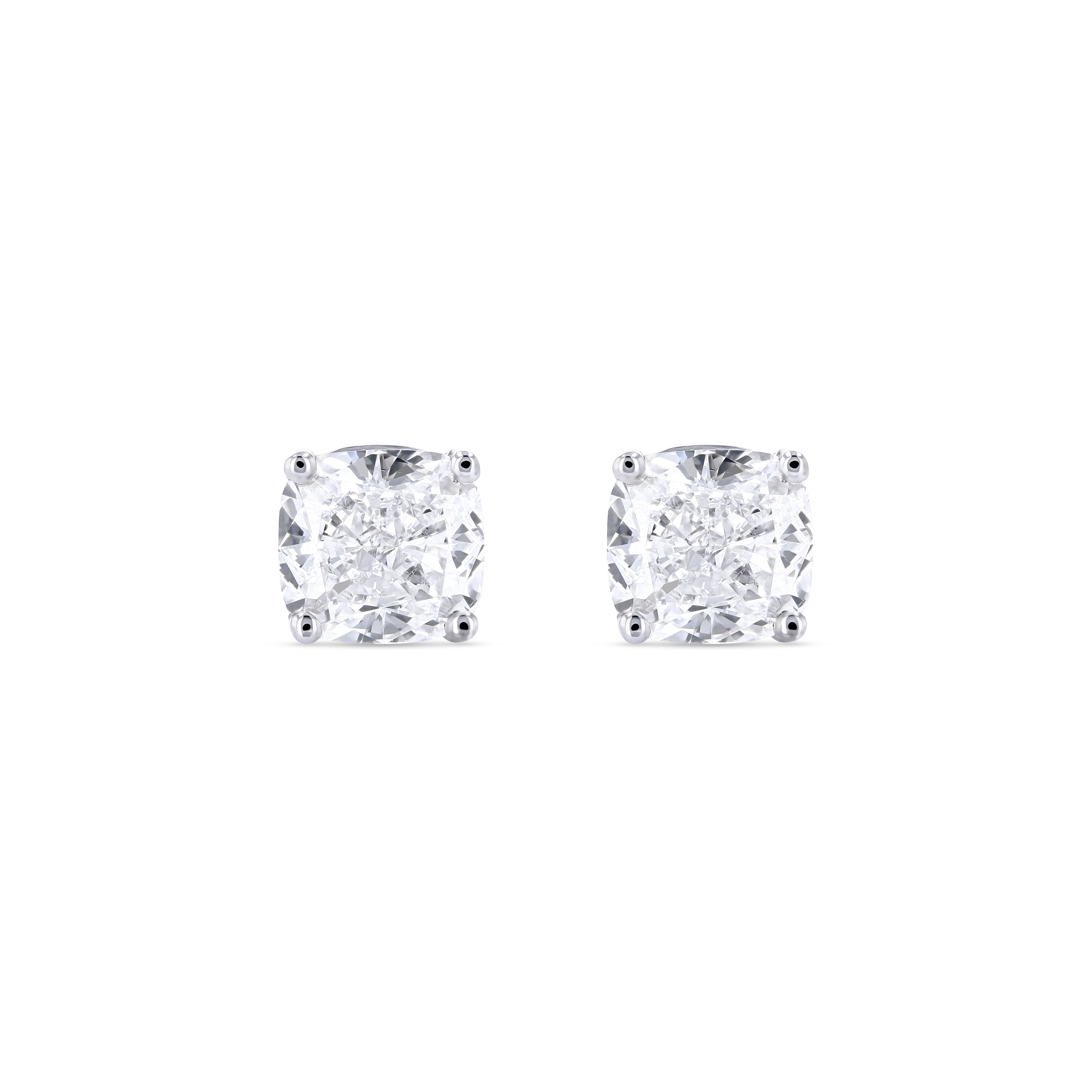 Cushion Cut Diamond Earrings (1 ct each)