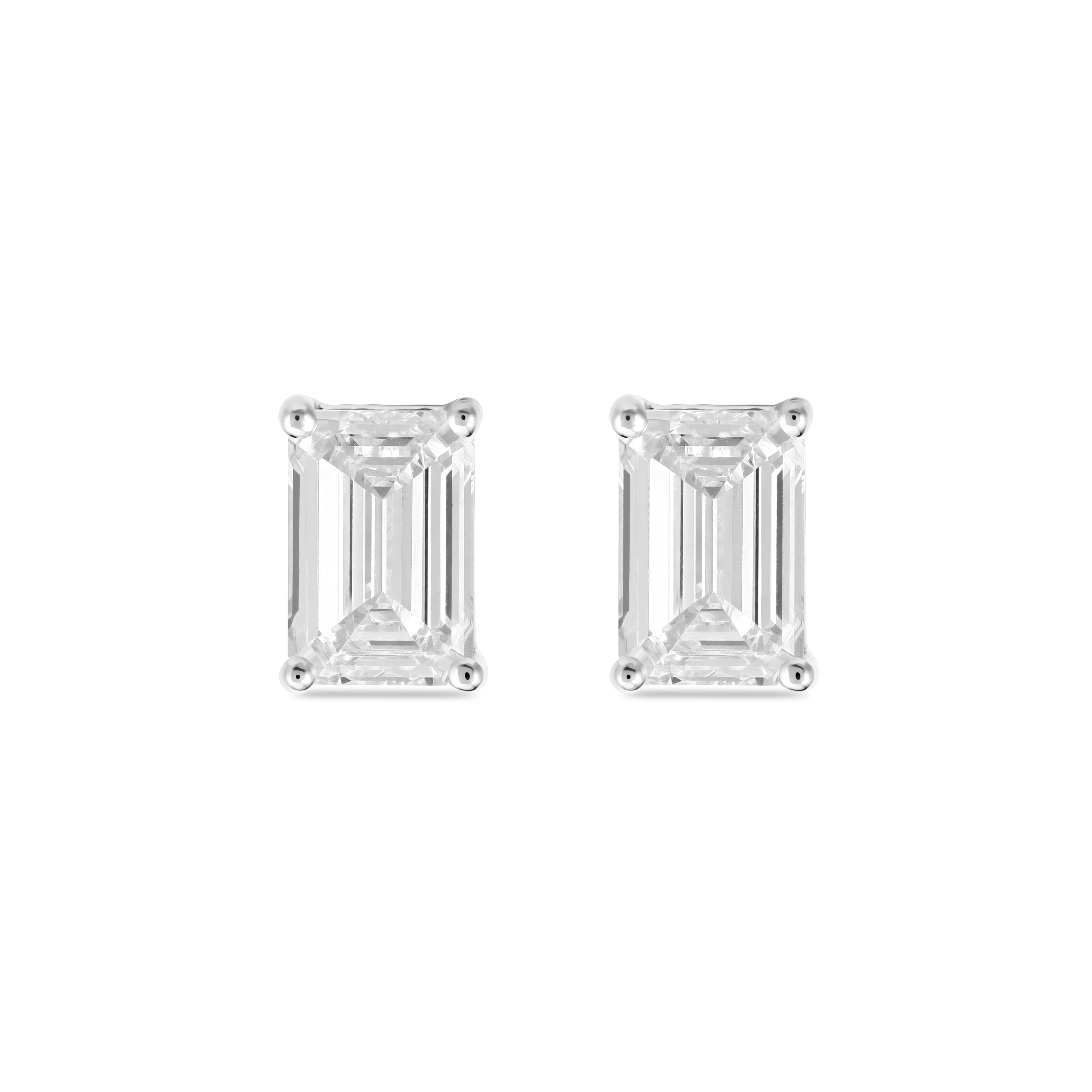 Emerald Cut Diamond Earrings (1 ct each)