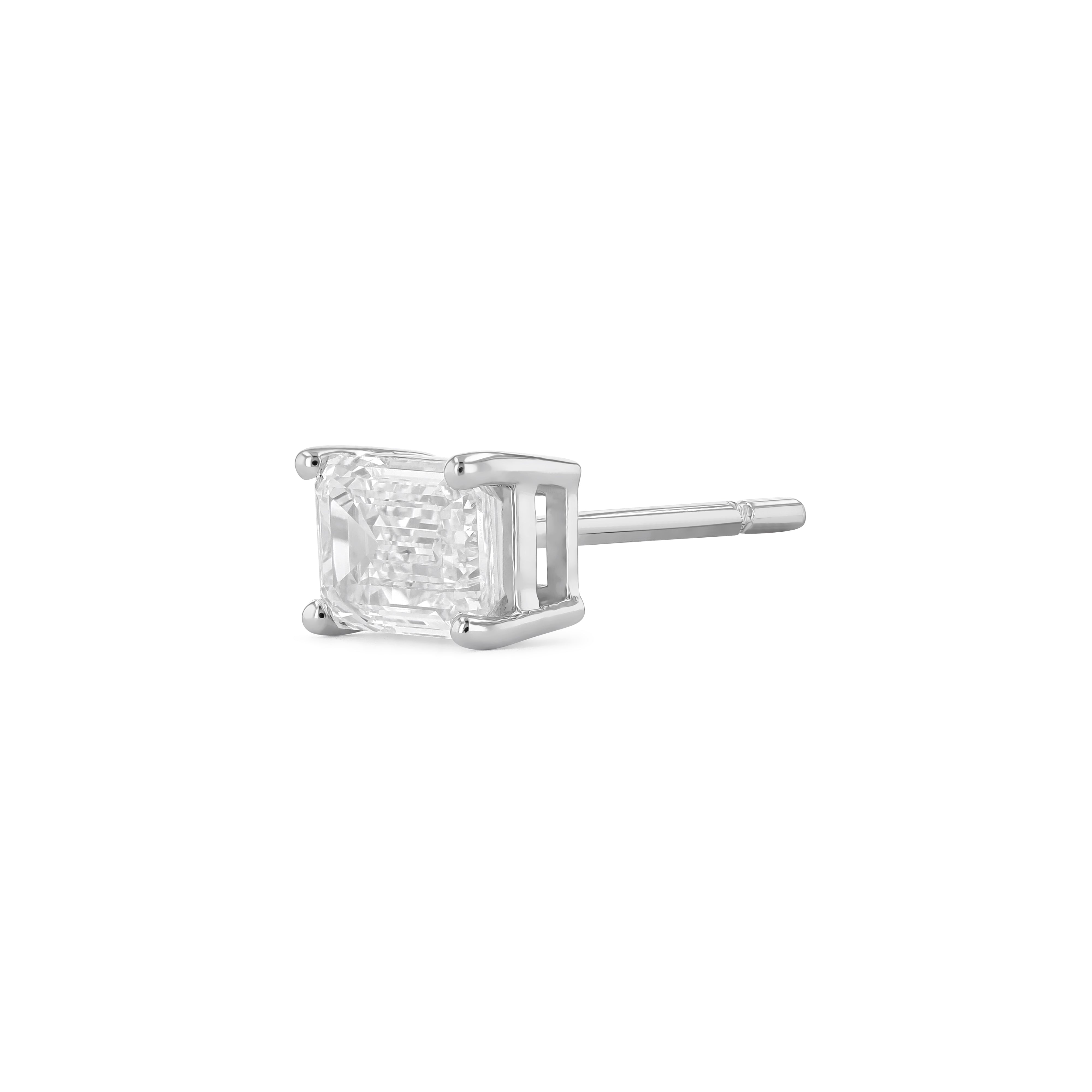 Emerald Cut Diamond Earrings (1 ct each)