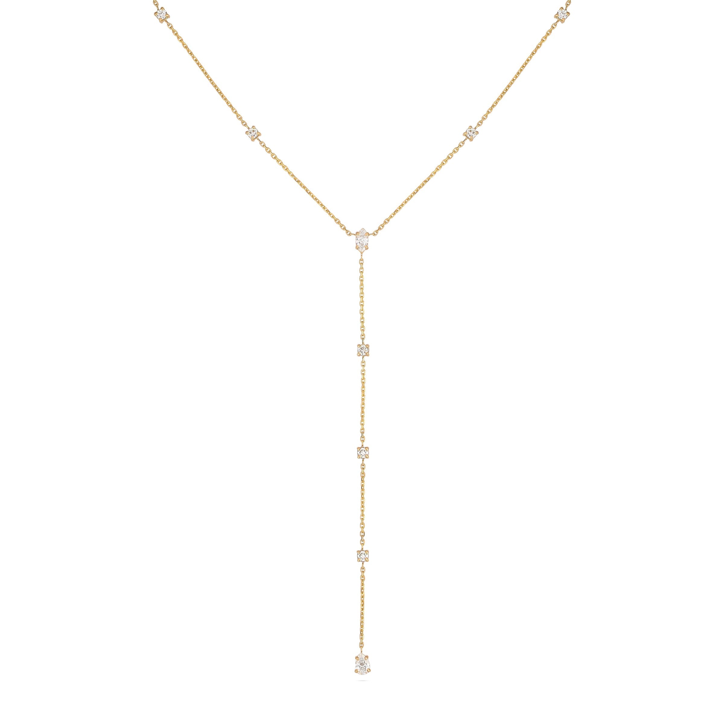 Gaia Long Drop Diamond Necklace