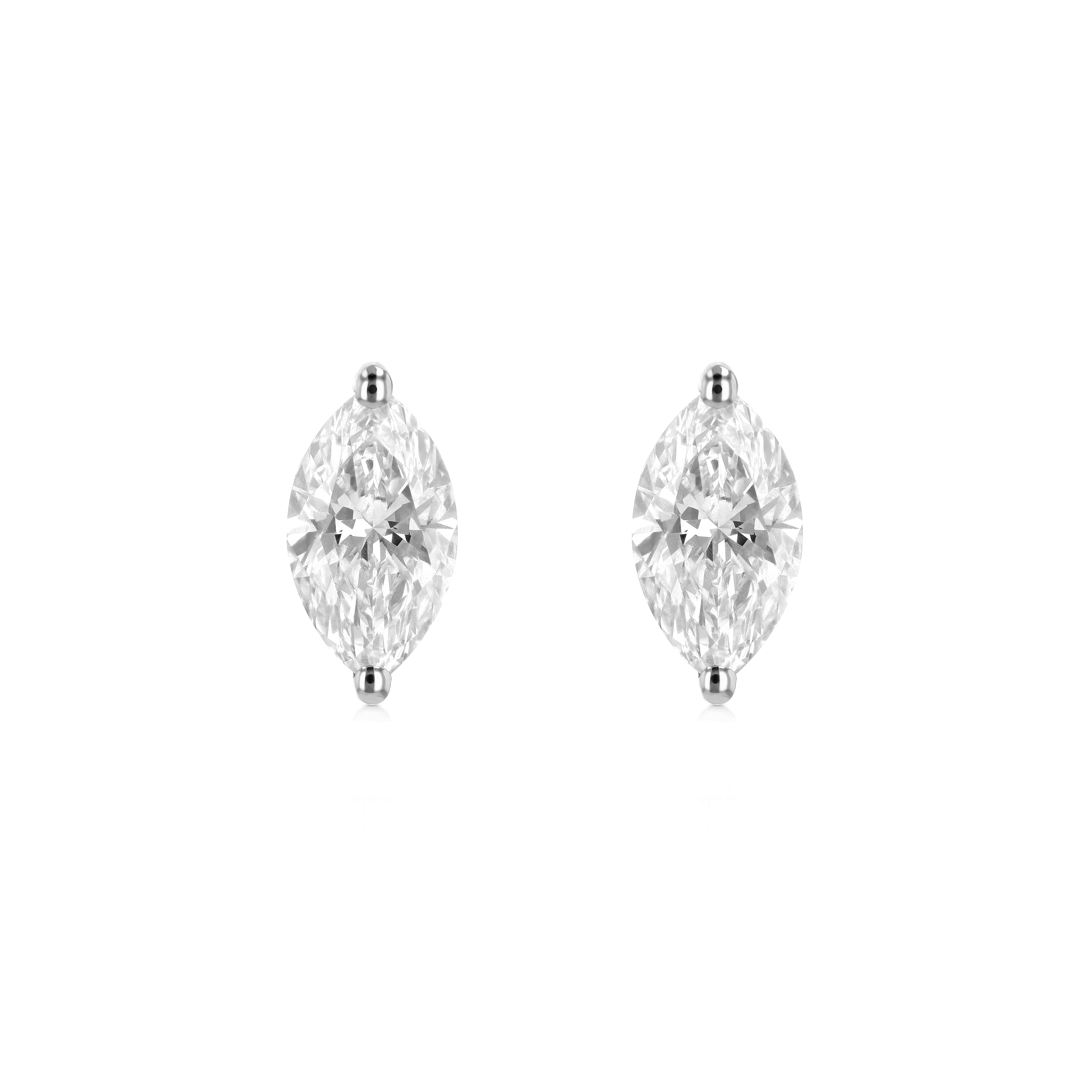 Marquise Cut Diamond Earrings (0.70 cts each)