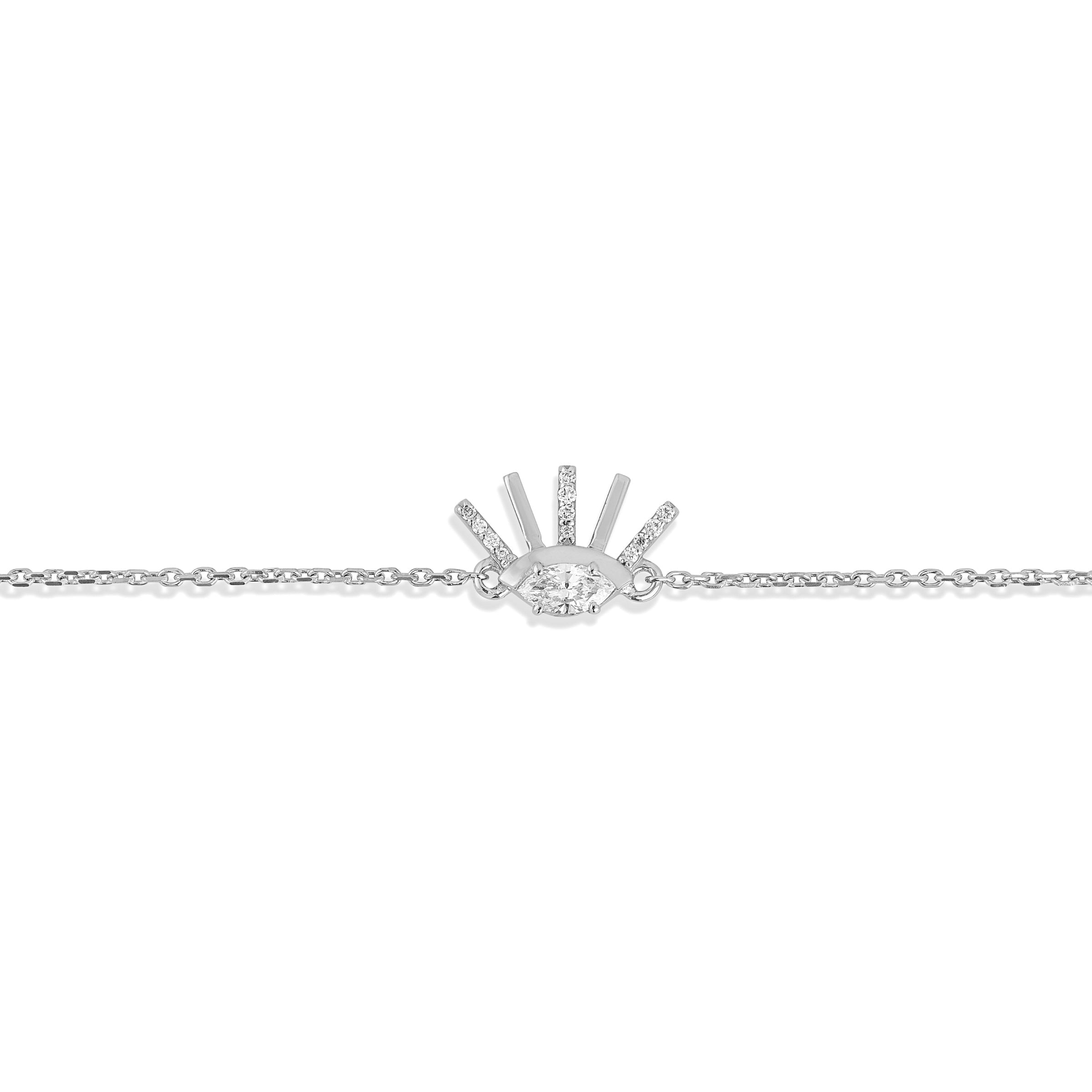 Roya Evil Eye Diamond Bracelet in White Gold