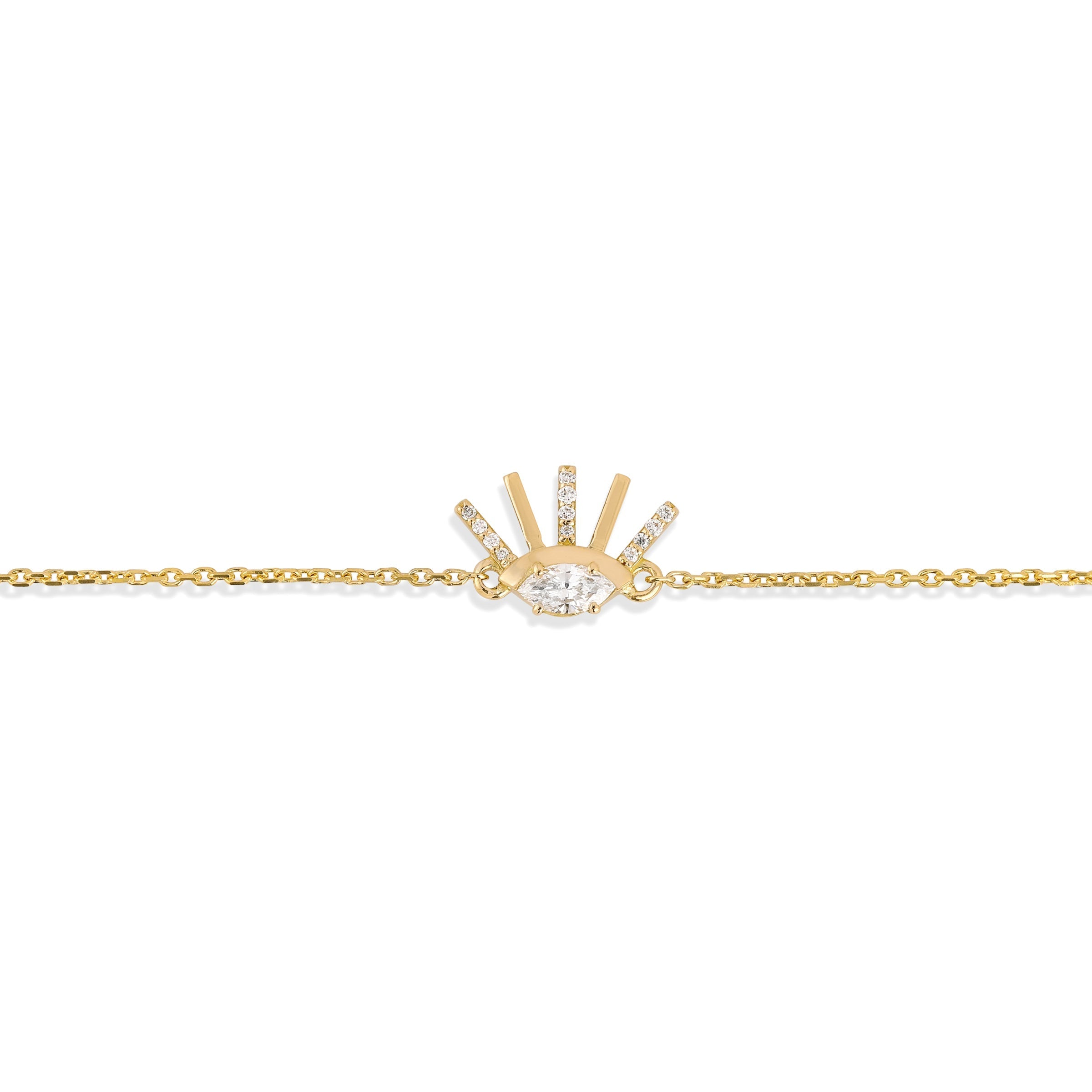 Roya Evil Eye Diamond Bracelet in Yellow Gold