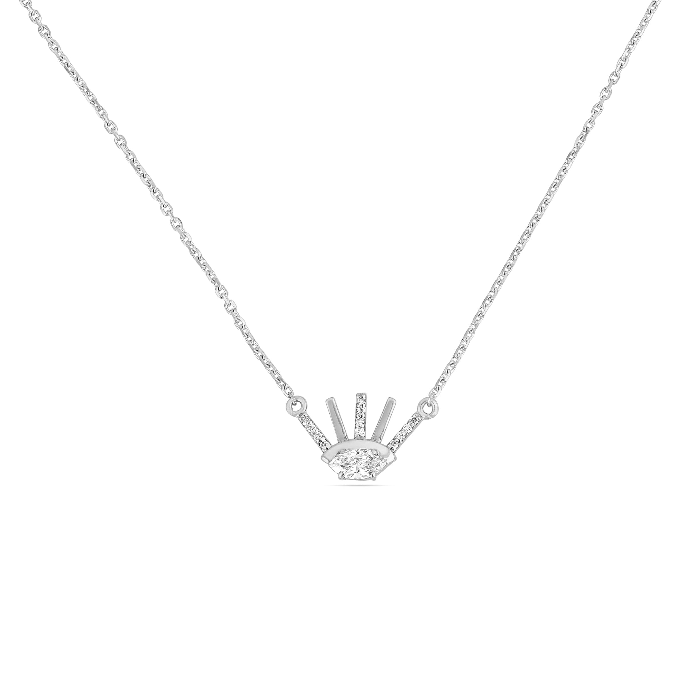 Roya Evil Eye Necklace in White Gold
